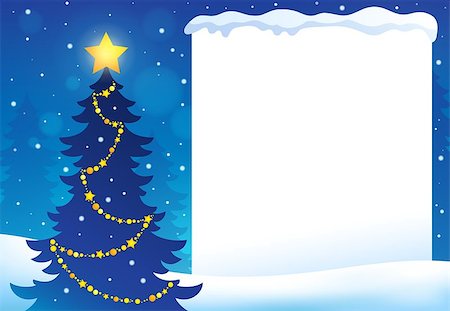 simsearch:400-05693036,k - Frame with Christmas tree topic 6 - eps10 vector illustration. Stock Photo - Budget Royalty-Free & Subscription, Code: 400-08262687