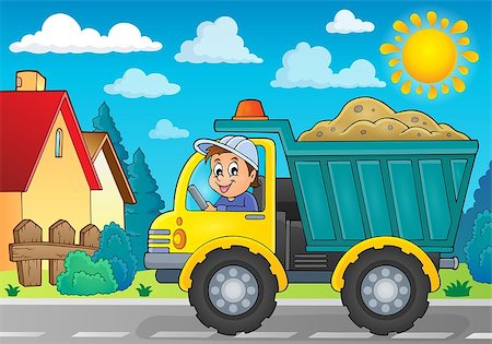 simsearch:400-07215754,k - Sand truck theme image 3 - eps10 vector illustration. Stock Photo - Budget Royalty-Free & Subscription, Code: 400-08262698