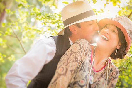 roaring twenties - Attractive 1920s Dressed Romantic Couple Flirting Outdoors. Stock Photo - Budget Royalty-Free & Subscription, Code: 400-08262777