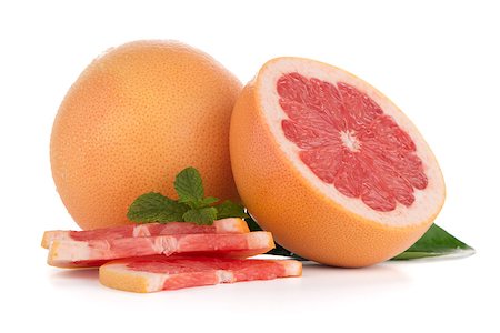 simsearch:400-06513460,k - Ripe red grapefruit isolated on white background Stock Photo - Budget Royalty-Free & Subscription, Code: 400-08284661