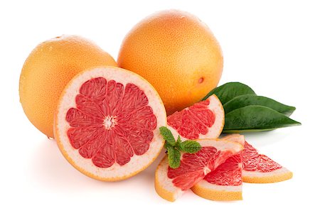 simsearch:400-06513460,k - Ripe red grapefruit isolated on white background Stock Photo - Budget Royalty-Free & Subscription, Code: 400-08284662