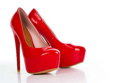 simsearch:400-06070695,k - Red high heel women shoe isolated on white background Foto de stock - Super Valor sin royalties y Suscripción, Código: 400-08284806