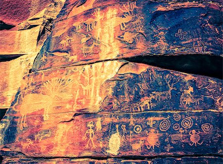Closeup image of Indian petroglyphs on a rock face near Cottonwood, Arizona Stock Photo - Budget Royalty-Free & Subscription, Code: 400-08286659