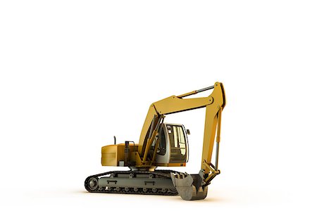 simsearch:700-05662628,k - excavator isolated on white background Stock Photo - Budget Royalty-Free & Subscription, Code: 400-08286711