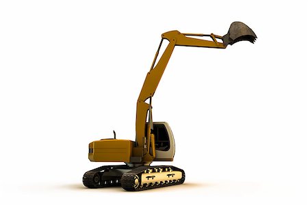 simsearch:700-05662628,k - excavator isolated on white background Stock Photo - Budget Royalty-Free & Subscription, Code: 400-08286712