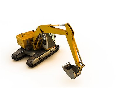simsearch:700-05662628,k - excavator isolated on white background Stock Photo - Budget Royalty-Free & Subscription, Code: 400-08286713