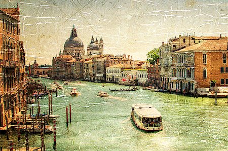 simsearch:400-08093706,k - Retro stylized photo of Venice, Grand channel Stock Photo - Budget Royalty-Free & Subscription, Code: 400-08286980