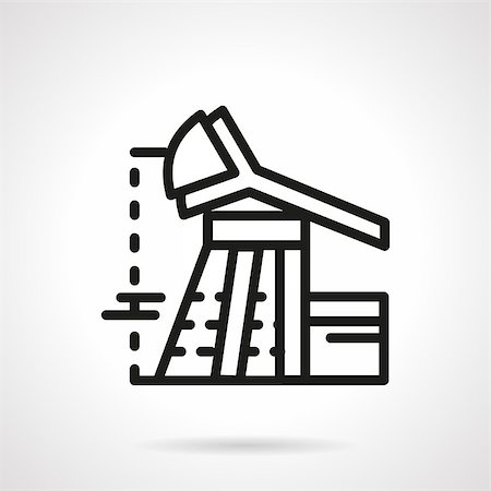 simsearch:400-04027574,k - Black flat line vector icon for oil extraction derrick. Design element for business and website Stock Photo - Budget Royalty-Free & Subscription, Code: 400-08288085