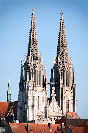 simsearch:400-06138816,k - Image of the towers of cathedral in Regensburg, Bavaria, Germany Photographie de stock - Aubaine LD & Abonnement, Code: 400-08288968