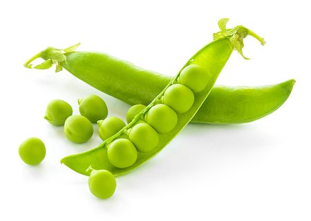 simsearch:400-05744520,k - Fresh Sweet Green Pea Pods and Ceeds Isolated on the White Background Stock Photo - Budget Royalty-Free & Subscription, Code: 400-08282709