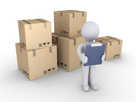 simsearch:400-05735817,k - Person as manager in a warehouse and a pile of cardboard boxes Stock Photo - Budget Royalty-Free & Subscription, Code: 400-08282850