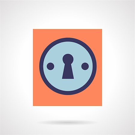 simsearch:600-03445182,k - Blue keyhole on pink square. Symbols and buttons for access or housing. Flat color style vector icon. Elements of web design for business. Stock Photo - Budget Royalty-Free & Subscription, Code: 400-08295104