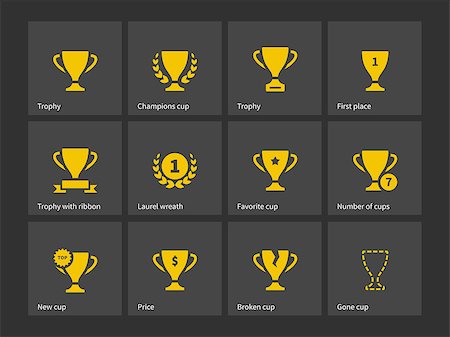 simsearch:693-06325208,k - Champions trophy icons. Vector illustration. Stock Photo - Budget Royalty-Free & Subscription, Code: 400-08295450