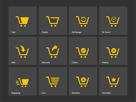 simsearch:400-04097382,k - Shopping cart icons. Vector illustration. Stock Photo - Budget Royalty-Free & Subscription, Code: 400-08295453