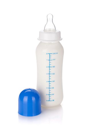 simsearch:400-06751007,k - Baby bottle with milk. Isolated on white background Stock Photo - Budget Royalty-Free & Subscription, Code: 400-08295741