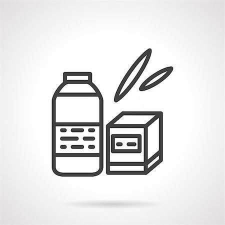 simsearch:400-06751007,k - Bottle and box of baby food. Black simple line style vector icon. Healthy nutrition for infants. Design elements for site, business or mobile. Stock Photo - Budget Royalty-Free & Subscription, Code: 400-08296155