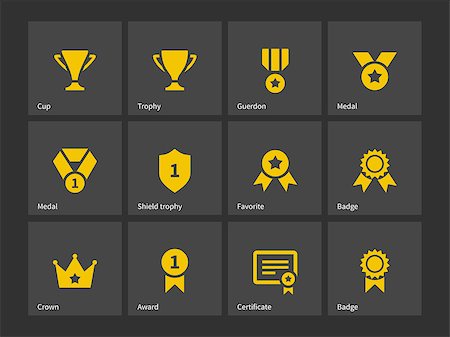 simsearch:693-06325208,k - Trophy and awards icons. Vector illustration. Stock Photo - Budget Royalty-Free & Subscription, Code: 400-08296504