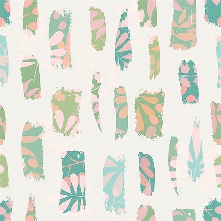 simsearch:400-05698489,k - Seamless grunge abstract brush strokes pattern with leaves Stock Photo - Budget Royalty-Free & Subscription, Code: 400-08296655
