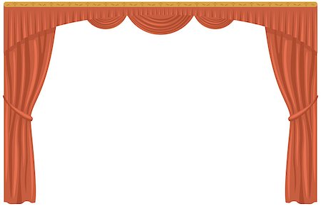 stage decorations for concerts - Red and gold theater curtain, isolated on white background. Vector Stock Photo - Budget Royalty-Free & Subscription, Code: 400-08297081