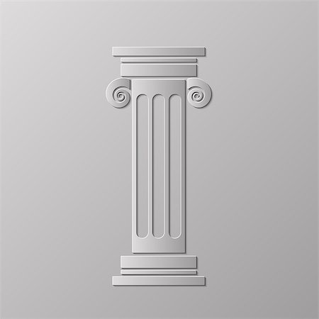 designs for decoration of pillars - Old Greek Column Isolated on Grey Background Stock Photo - Budget Royalty-Free & Subscription, Code: 400-08297767