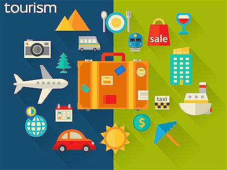 simsearch:400-07114343,k - Flat design vector concept for travel and tourism Stock Photo - Budget Royalty-Free & Subscription, Code: 400-08298312
