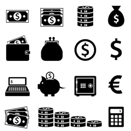 simsearch:400-05133703,k - Money, banking and finance icon set Stock Photo - Budget Royalty-Free & Subscription, Code: 400-08298322