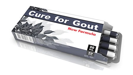 Cure for Gout - Gray Open Blister Pack Tablets Isolated on White. Stock Photo - Budget Royalty-Free & Subscription, Code: 400-08298998