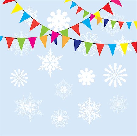 simsearch:400-06628533,k - vector illustration of bunting with snowflakes Stock Photo - Budget Royalty-Free & Subscription, Code: 400-08299148