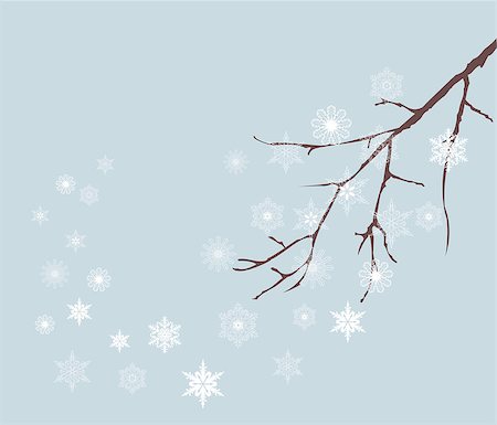 simsearch:400-07900302,k - vector illustration of snow branch Stock Photo - Budget Royalty-Free & Subscription, Code: 400-08299157
