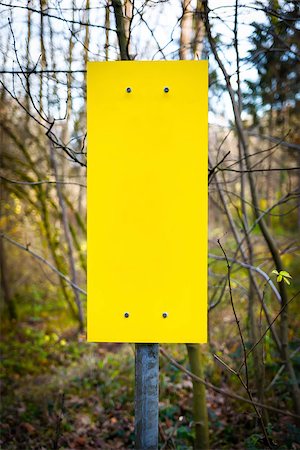 simsearch:400-04229535,k - Image of empty yellow sign with free space in forest Photographie de stock - Aubaine LD & Abonnement, Code: 400-08299825