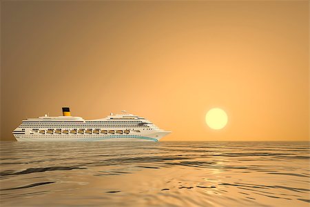 An image of a nice ocean cruise ship sunset Stock Photo - Budget Royalty-Free & Subscription, Code: 400-08290916