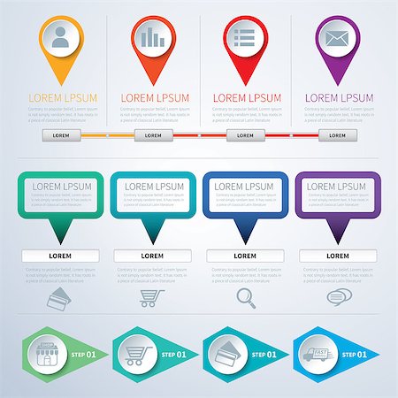 set of infographic templates flat design Stock Photo - Budget Royalty-Free & Subscription, Code: 400-08291807