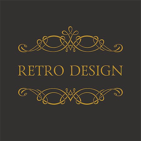 flourish - Calligraphic Retro design logo. Emblem ornate decor elements. Vintage vector symbol ornament Stock Photo - Budget Royalty-Free & Subscription, Code: 400-08291835