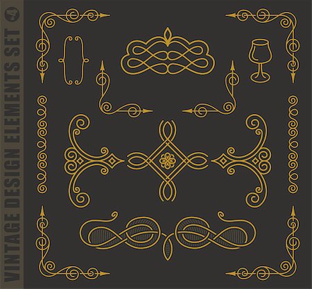 simsearch:400-06136396,k - Calligraphic labels elegant set. Vector baroque frames. Vintage design elements and page decoration. Border frames collection royal ornament Stock Photo - Budget Royalty-Free & Subscription, Code: 400-08291832