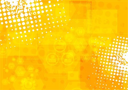 Bright orange grunge tech background. Vector design Stock Photo - Budget Royalty-Free & Subscription, Code: 400-08292192