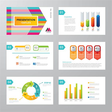 set of infographic presentation template flat design Stock Photo - Budget Royalty-Free & Subscription, Code: 400-08292683