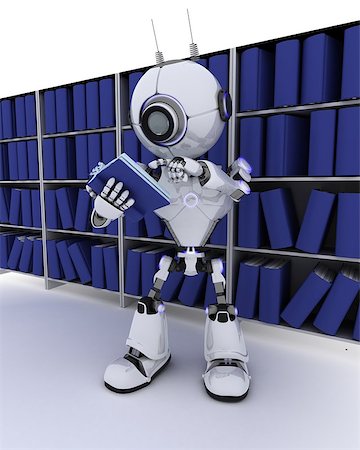 simsearch:400-06396346,k - 3D Render of a Robot at bokself Stock Photo - Budget Royalty-Free & Subscription, Code: 400-08293733