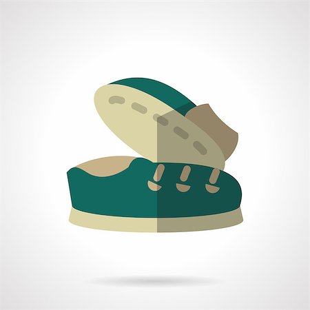 simsearch:400-07922607,k - Pair of green shoes. Footwear. Flat color style vector icon. Buttons and design elements for website, mobile app, business. Stock Photo - Budget Royalty-Free & Subscription, Code: 400-08300537