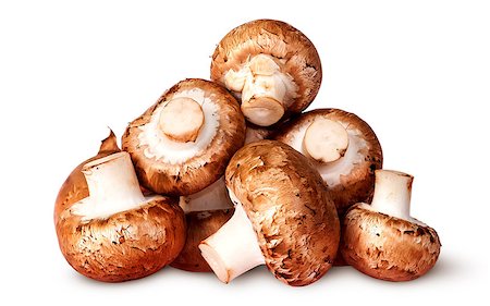 simsearch:400-04824992,k - Pile of fresh brown champignon isolated on white background Stock Photo - Budget Royalty-Free & Subscription, Code: 400-08301000