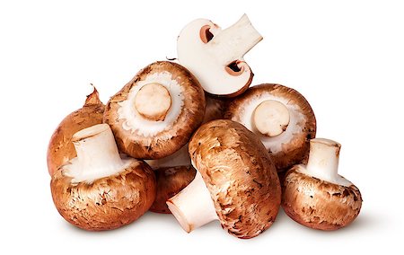 simsearch:400-04824992,k - Big pile of fresh brown champignon isolated on white background Stock Photo - Budget Royalty-Free & Subscription, Code: 400-08301870