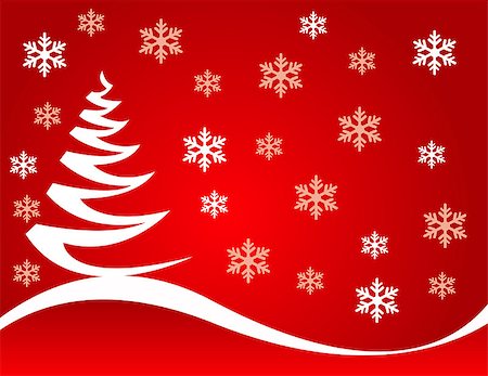 simsearch:400-05707989,k - Abstract christmas tree vector illustration with colored background and snowflakes Stock Photo - Budget Royalty-Free & Subscription, Code: 400-08302699