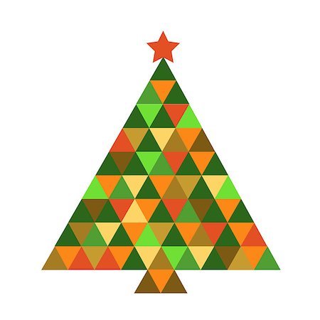christmas tree in rainbow colors vector illustration Stock Photo - Budget Royalty-Free & Subscription, Code: 400-08302700