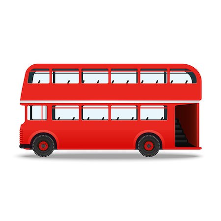 double decker bus - London red bus vector illustration isolated on white background Stock Photo - Budget Royalty-Free & Subscription, Code: 400-08303577