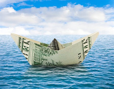 simsearch:400-08891312,k - Business concepts - ship from dollar money on water Stock Photo - Budget Royalty-Free & Subscription, Code: 400-08313986