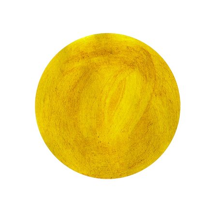 simsearch:400-08134478,k - Abstract bright yellow watercolor painted circle isolated on white background Stock Photo - Budget Royalty-Free & Subscription, Code: 400-08334422