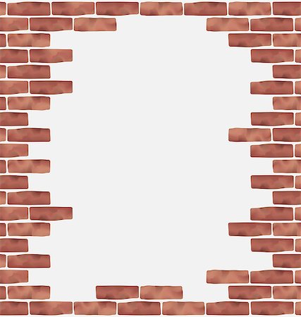 simsearch:400-08074733,k - Illustration broken brown brick wall, grunge texture background - vector Stock Photo - Budget Royalty-Free & Subscription, Code: 400-08337854