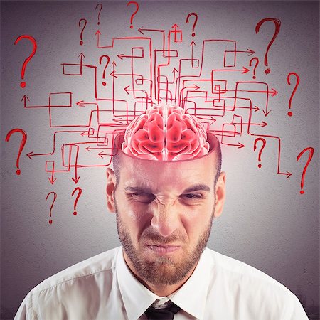 simsearch:400-05388090,k - Brain of businessman with maze of questions Stock Photo - Budget Royalty-Free & Subscription, Code: 400-08338818