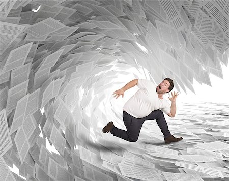 people running scared - Man runs away from wave of sheets Stock Photo - Budget Royalty-Free & Subscription, Code: 400-08339738