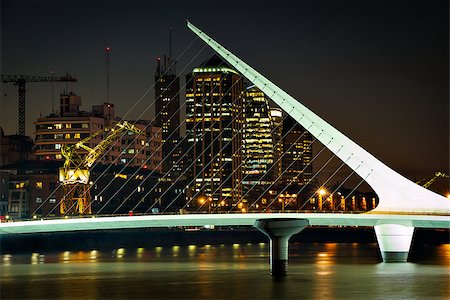 simsearch:400-07111236,k - Womens bridge at night, Puerto Madero Buenos Aires Argentine Stock Photo - Budget Royalty-Free & Subscription, Code: 400-08332737