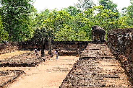 simsearch:400-04592511,k - East Mebon, part of Khmer Angkor temple complex, popular among tourists ancient lanmark and place of worship in Southeast Asia. Siem Reap, Cambodia. Stock Photo - Budget Royalty-Free & Subscription, Code: 400-08332943